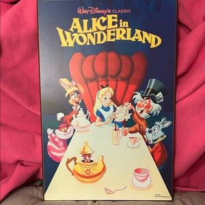 Disney Alice in Wonderland Kids Poster - Red and Blue